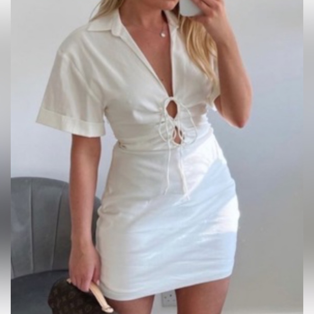 Zara Collared Keyhole Mini Dress